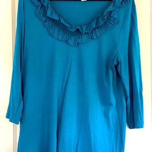 Loft quarter length ruffle shirt EUC XL